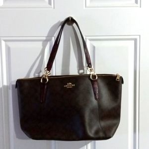 Coach Ava Leather Shopper Tote Bag